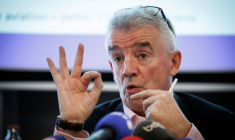 Le directeur général de la compagnie irlandaise Ryanair, Michael O'Leary, le 14 janvier 2026 à Bruxelles ( AFP / Simon Wohlfahrt )