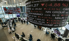 La salle de contrôle d'Euronext, société qui gère la Bourse de Paris ( AFP / Thomas SAMSON )