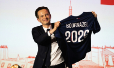 Pierre-Yves Bournazel lors du lancement de sa campagne pour les élections municipales à Paris, le 3 juin 2025 à Paris ( AFP / Emma DA SILVA )